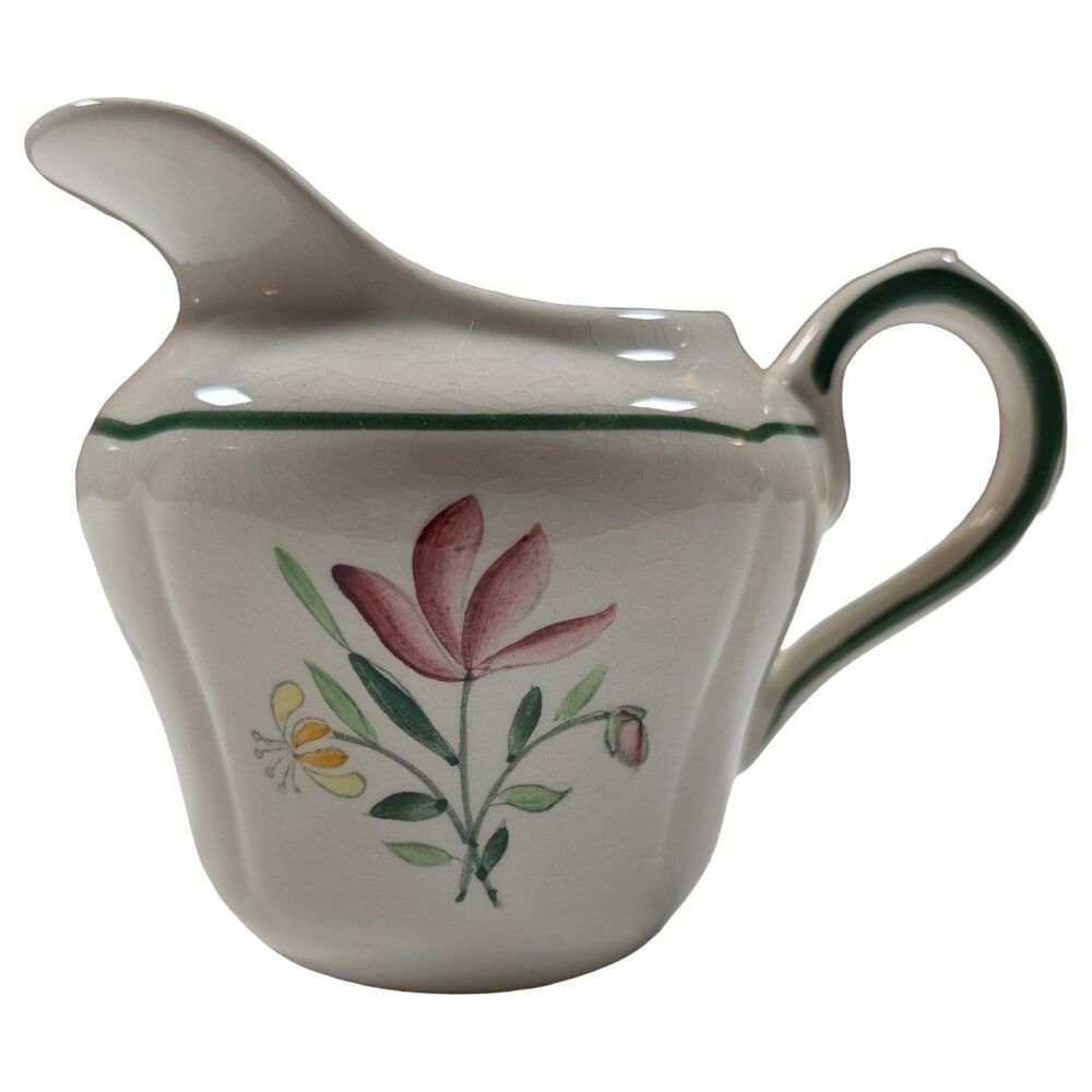 Longchamp Peint A La Main Creamer Floral Tulip Porcelain France Vintage